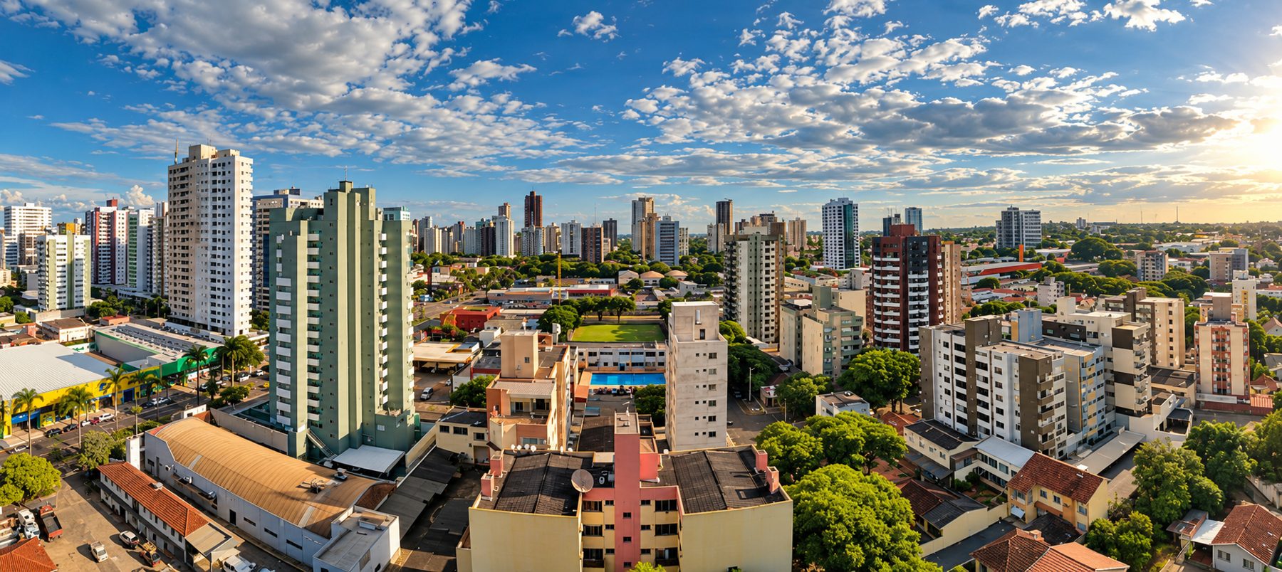 Vista da cobertura sobre a região central de Maringá